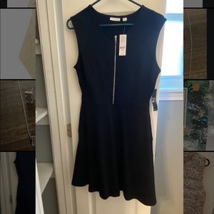 New Black A-Line Dress with front zipper SZ small